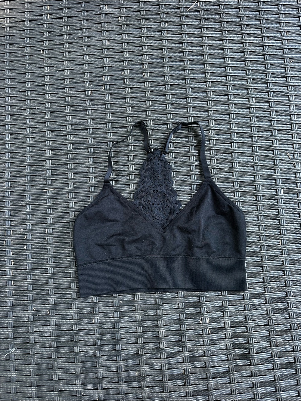 Auden Black Lace-Back Racerback Bralette